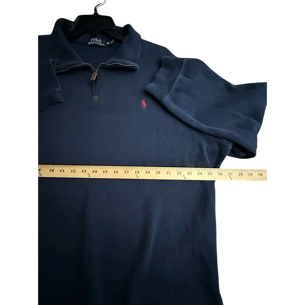 Polo Ralph Lauren Mens‎ 1/4 Zip Sweater XXL Blue 2XL Preppy Office 90s #R10-4